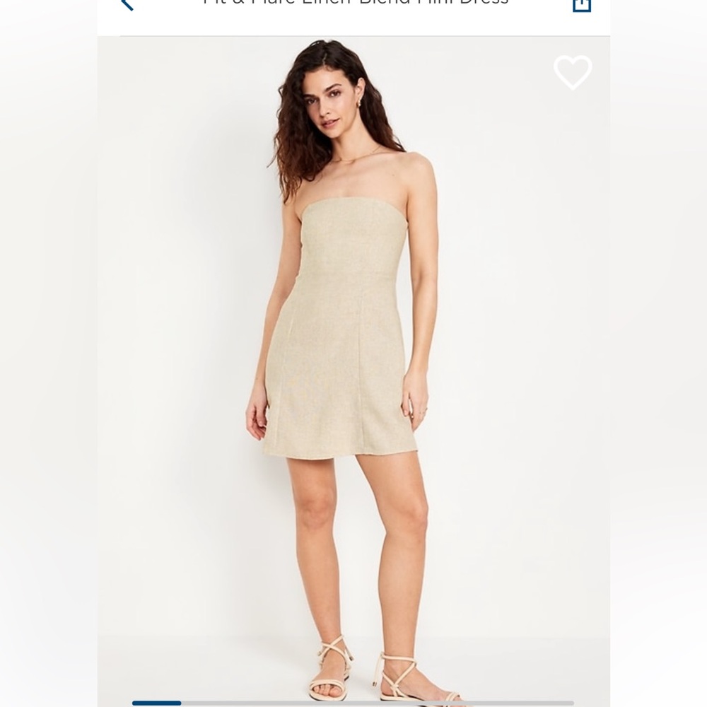 NWT fit&flare linen blend mini dress sz. Medium tall